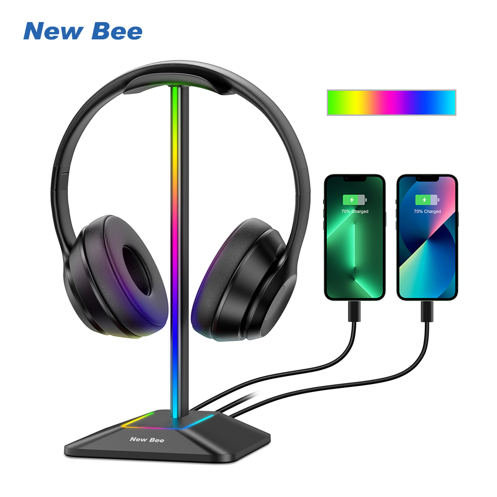 Gaming Console Desk - New Bee Z8 RGB Headphones Stand