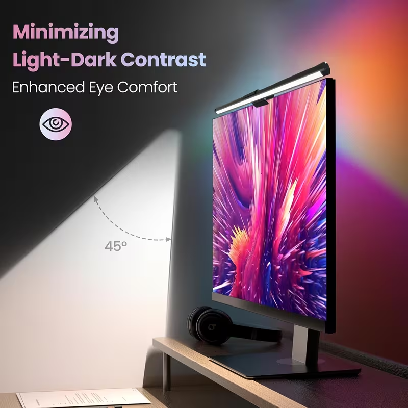Gaming Console Desk - Monitor Light Bar LED Computer Screen