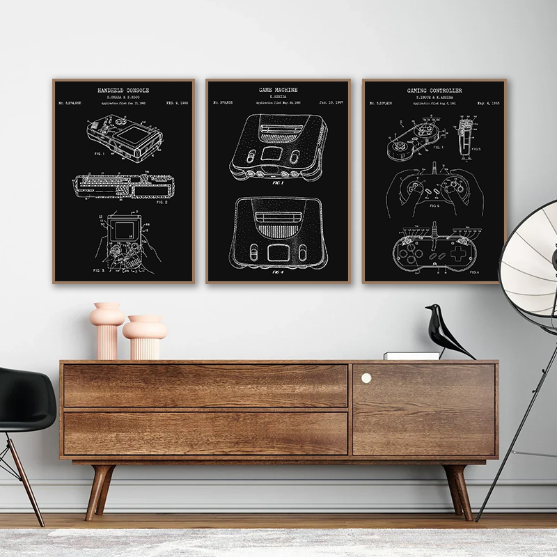 Vintage Game Console Blueprint - Gaming Console Picture recension och pris