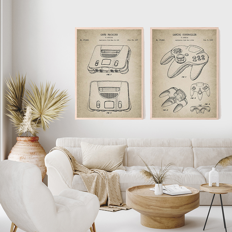 Vintage Game Console Blueprint - Gaming Console Picture recension och pris