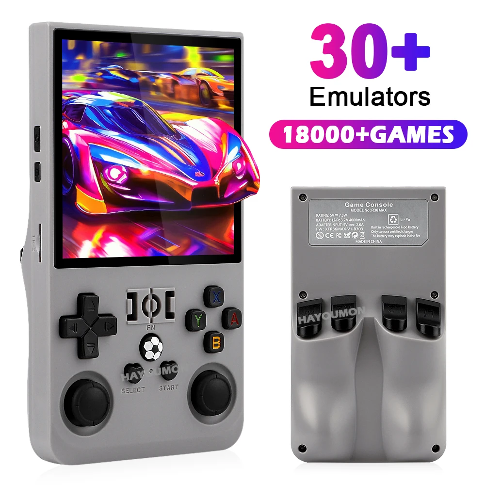 R36 Max Gray Handheld Gaming P - Gaming Console R36 Max recension och pris
